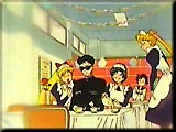 Minako flirting with Seiya making Usagi jealous